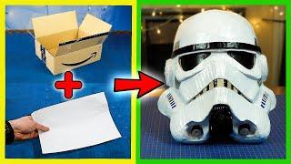 How to make a Stormtrooper Helmet from CARDBOARD and PAPER!