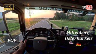 POV / ASMR Truck driving Miltenberg - Osterburken 4K