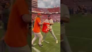 Caleb Pressley and Theo Von deliver the best Gatorade shower ever