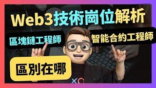 Web3技術崗位解析-區塊鏈工程師VS智能合約工程師 區別在哪？｜solidity｜crypto｜代碼課程｜智能合約課程｜以太坊｜比特幣｜ERC20｜ERC721