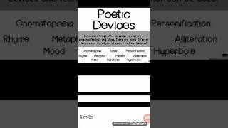 Poetic Devices by UV educational centre.