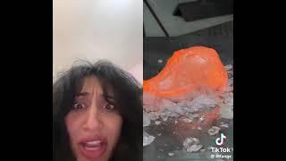 french woman reacts to molten glass