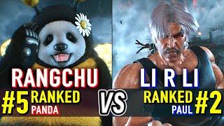 T8  RANGCHU (#5 Ranked Panda) vs LI R LI (#2 Ranked Paul)  Tekken 8 High Level Gameplay