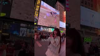 Sarina wird ÜBERRASCHT  Pferde auf XXL Leinwand am Times Square in New York  #ViktoriaSarina