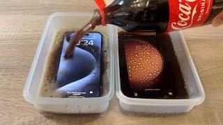 Apple iPhone 15 Pro Max vs Samsung Galaxy S24 Ultra vs DIET COKE FREEZE Test! 24 Hours! WOW!