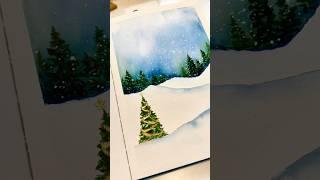 Holiday landscape in watercolor