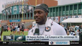 Inside Training Camp | A.J. Brown talks about Barkley's presence in lineup and Eagles rivalry in NFC