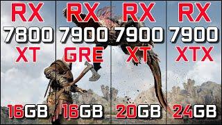 RX 7800 XT vs RX 7900 GRE vs RX 7900 XT vs RX 7900 XTX | Test in 12 Games | 1440p & 4K | RT & FSR 3