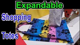 How to sew reusable folding shopping bags expandable style grocery totes two ways. Ikea thread hooks