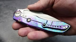 Microtech Rike Knives Anax custom storm anodized by Jeff Perkins of JD Cutlery.