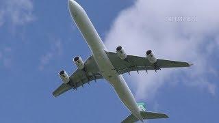 A340-600 Mahan Air landing and departure