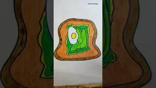 Coloring the avocado egg toast breakfast is so cute #art #drawing #coloring #painting