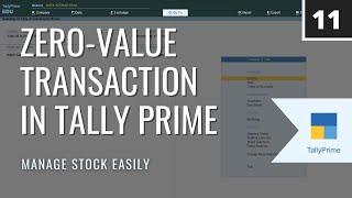 Zero Value Entry in Tally Prime  | Zero Value Transaction | TallyPrime Tips - Part 11