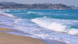 Cool, refreshing blue sea, sound of constantly rolling blue waves ASMR