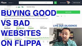 Buying Good vs Bad Websites on Flippa | Live Due Diligence