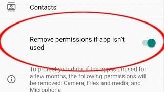 Remove Permissions if app it's used setting | How To Remove Permissions if app it's used In Android