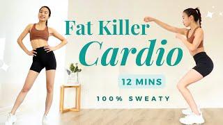 12min Full Body CARDIO | 100% Burn Calories & Happy Mood  (Beginner/Intermediate)