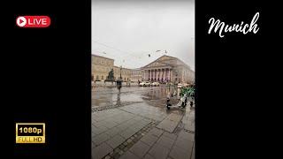  Live (Vertical) Torrential Rain Walk in Munich, Germany - Karlsplatz (Stachus) to Lehel