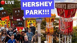 LIVE: HERSHEY PARK w/ ABC Crew! Rides, Animals, Food & Bev & Kisses! #hersheypark