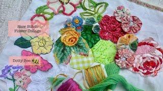 Slow Stitch Flower Collage #slowstitch #embroidery #stitch #handembroidery #fleurwoods #textileart 1