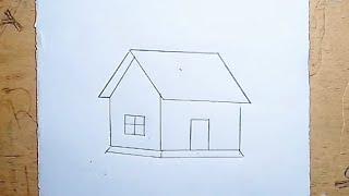 ঘর আঁকা শিখুন খুব সহজেই | How to draw a hut easy | নতুনদের জন্য