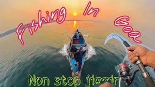 Crazy fishing in Goa | Jigging from Boat Nonstop catches on jigging | Trevallies bubblelip groupers