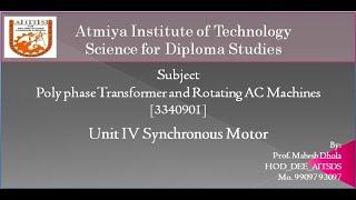 Lecture 7 Power Stage diagram of Synchronous Motor