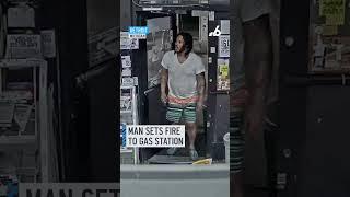 Man sets fire to Detroit gas station with blowtorch #caughtoncamera