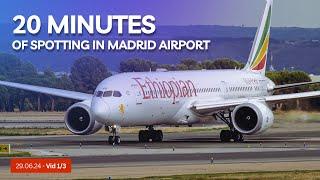 25 Minutes of Non-Stop Airplane Spotting Action in Madrid Barajas Airport (29/06/24) - Part 1