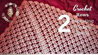 Crochet 2 Rows Repeating Triangle Shawl / Crochet Shawls for Beginners