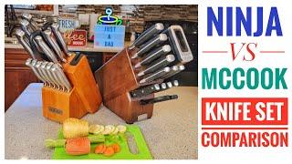 Ninja $300 vs McCook $50 Knife Set      I LOVE Ninja Foodi NeverDull Sharpener