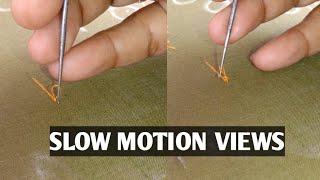 AARI END KNOT#CHAIN STICH#FOR BEGINNERS#SLOWMOTION BOTTOM VIEWS#வாங்க பழகலாம்#class 4