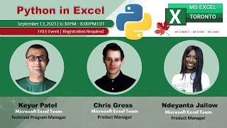 MS Excel Toronto Meetup - Python in Excel - Ndeyanta Jallow, Chris Gross and Keyur Patel