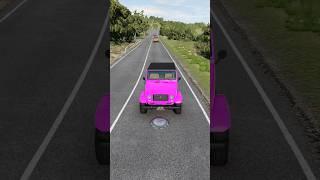 Colourful Cars vs  Hydraulic Crush #shorts #beamng