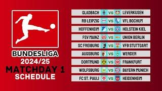 Bundesliga 2024/25 Matchday 1 - Match Schedule | Bundesliga | FootWorld 2.0