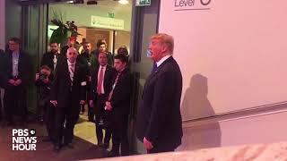 WATCH: Trump talks to leaders outside Davos reception