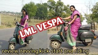 LML Vespa scooter review kick start revving and riding