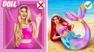 ¡Sorprendiendo a Ken con mi look de SIRENA! Transformación de Barbie a sirena con trucos de TikTok