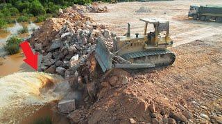 Part 32| Wonderful Active Big Land Filling Process The Dozer Moving Rock Leveling The Ground