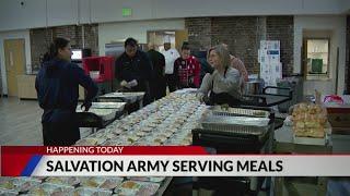 Salvation Army serving meals on Christmas Eve