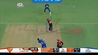 Manish Pandey hit last ball six on Hardik Pandya   MI vs SRH   IPL 2019   Wankhede Stadium