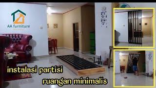 proses pemasangan partisi || penyekat ruangan minimalis