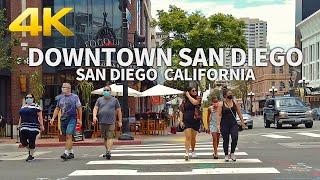 SAN DIEGO - Walking Downtown San Diego, Gaslamp Quarter(Sixth Ave), California, USA, Travel, 4K UHD