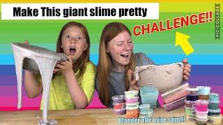 Make this GIANT slime pretty CHALLENGE!!//slime makeover//