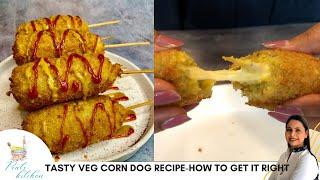 Veg Corn Dog Recipe | Mozzarella Cheese Corn Dog Recipe [Korean Street Food]| Pratskitchen