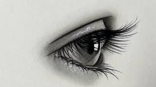 how to draw a beautiful eye / easy step by step hyper realistic eye drawing #art