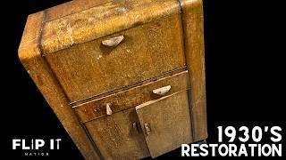 1930's Art Deco Walnut Bureau RESTORATION