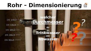 Dimensionierung Wasserrohre - richtigen Rohrgröße wählen