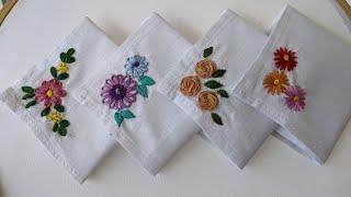 VERY EASY HANDKERCHIEF EMBROIDERY DESIGNS FOR BEGINNERS/Rumal Embroidery