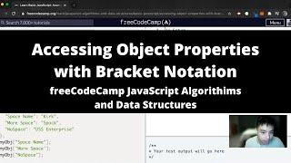 Accessing Object Properties with Bracket Notation (Basic JavaScript) freeCodeCamp tutorial